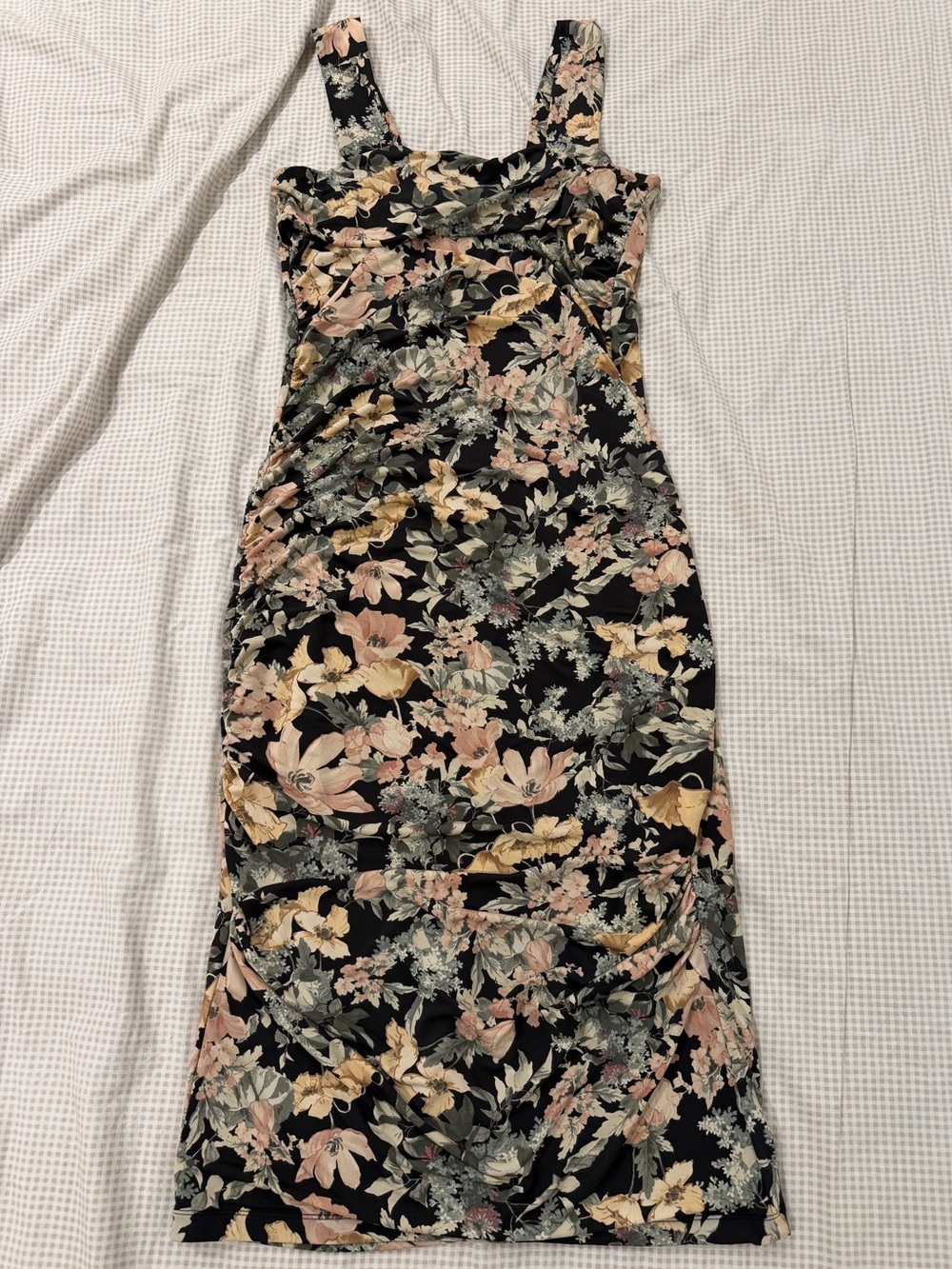 Maurices Black Floral Sheath Dress with Pink & Cream Blossoms